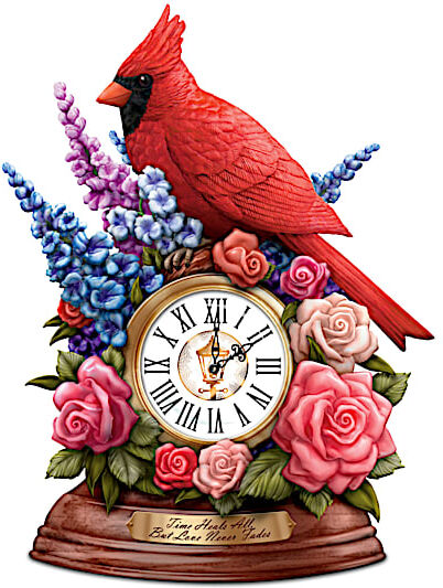 The Hamilton Collection Thomas Kinkade Remembrance Cardinal Table Clock