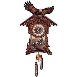 The Bradford Exchange Timeless Majesty Collectible Cuckoo Clock With Bald Eagle Art