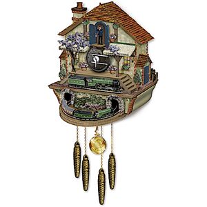 The Bradford Exchange Steam Engine Train Cuckoo Clock: The Flying Scotsman Memories Of Steam