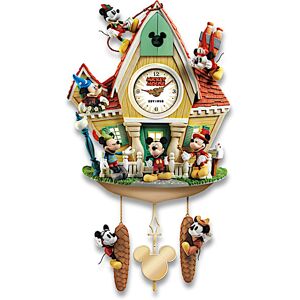 The Bradford Exchange Disney Mickey Mouse Through The Years Illuminated Cuckoo Clock