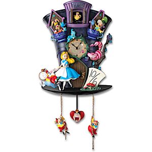 The Bradford Exchange Disney Alice In Wonderland Mad Hatter Cuckoo Clock