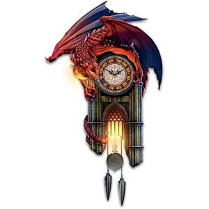 The Bradford Exchange Reign Of Fire Dragon Illuminated Wall Clock