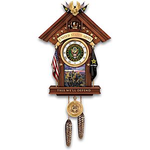 The Bradford Exchange This We'll Defend US Army Cuckoo Clock