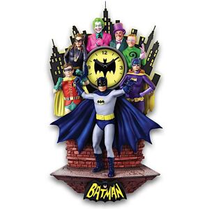 The Bradford Exchange BATMAN Heroes And Villains Sculptural Wall Clock Lights Up