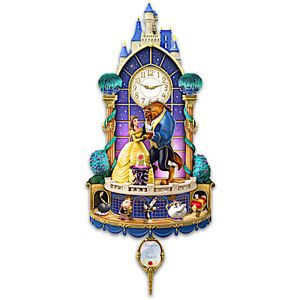 The Bradford Exchange Disney Beauty And The Beast Illuminated Wall Clock