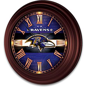 The Bradford Exchange Baltimore Ravens Illuminated Atomic Wall Clock