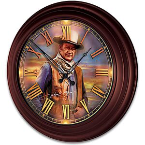 The Bradford Exchange John Wayne Indoor/Outdoor Illuminated Atomic Wall Clock