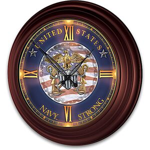 The Bradford Exchange U.S. Navy Indoor/Outdoor Illuminated Atomic Wall Clock