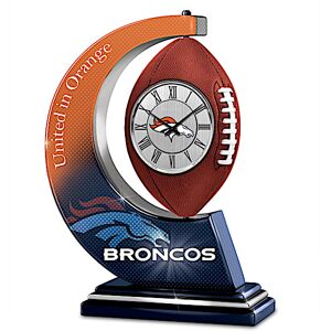 The Bradford Exchange Denver Broncos Table Clock With Rotating Football