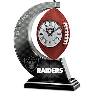 The Bradford Exchange Las Vegas Raiders Table Clock With Rotating Football