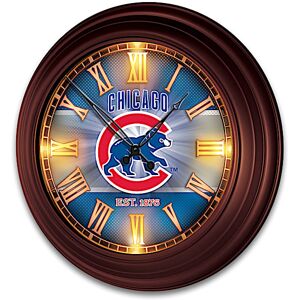 The Bradford Exchange Chicago Cubs Illuminated Atomic Wall Clock