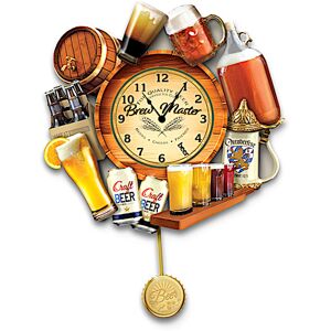 The Bradford Exchange Brew Time Sculptural Wall Clock With Realistic Glassware