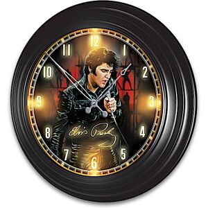 The Bradford Exchange Elvis Presley Indoor/Outdoor Illuminated Atomic Wall Clock