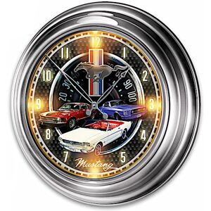 The Bradford Exchange Ford Mustang Illuminated Atomic Wall Clock