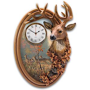 The Bradford Exchange Sculptural Deer Art Wall Clock By Greg Alexander