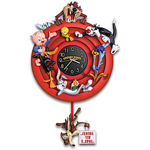 The Bradford Exchange LOONEY TUNES Sculptural Wall Clock With 8 Classic Characters