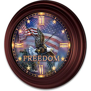 The Bradford Exchange Soaring Freedom Light-Up Atomic Wall Clock By Ted Blaylock