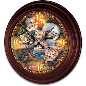 The Bradford Exchange Jrgen Scholz Kitten-Themed Illuminated Atomic Clock