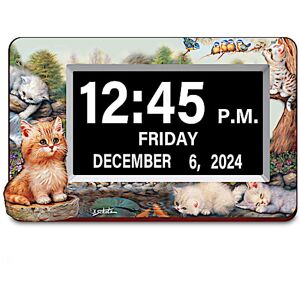 The Bradford Exchange Jrgen Scholz Kitten Art Easy-Read Digital Clock