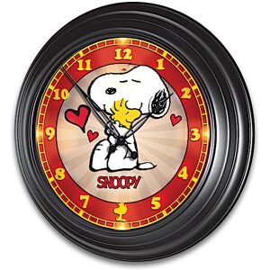 The Bradford Exchange PEANUTS Snoopy And Woodstock Illuminated Atomic Wall Clock