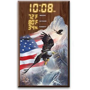 The Bradford Exchange Ted Blaylock Eagle Art 12-Inch-High Weather Station Clock