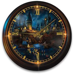 The Bradford Exchange HARRY POTTER Thomas Kinkade Studios Art Atomic Wall Clock