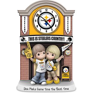 The Hamilton Collection Pittsburgh Steelers Porcelain Clock With Quartz Movement