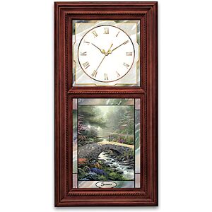 The Bradford Exchange Thomas Kinkade Lighted Stained-Glass Clock Collection