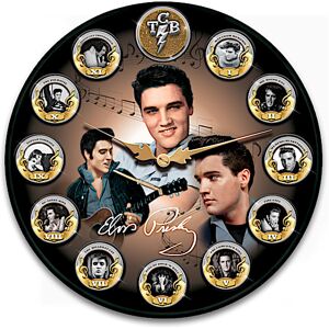 The Bradford Exchange Elvis Presley Wall Clock With Reversible Photo Medallions