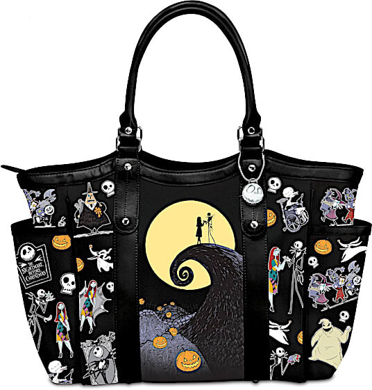 The Bradford Exchange Disney Tim Burton's The Nightmare Before Christmas Polyester Tote Bag: 18" Wide