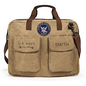 The Bradford Exchange U.S. Navy Personalized Canvas Messenger Tote Bag The Bradford Exchange U.S. Navy Personalized Canvas Messenger Tote Bag
