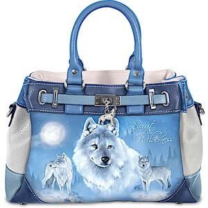 The Bradford Exchange Eddie LePage Wolf Art Women's Fashion Handbag The Bradford Exchange Eddie LePage Wolf Art Women's Fashion Handbag