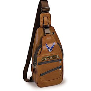 The Bradford Exchange USAF Faux Leather Crossbody Sling Bag With Embroidered Patch The Bradford Exchange USAF Faux Leather Crossbody Sling Bag With Embroidered Patch