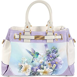 The Bradford Exchange Lena Liu Hummingbird Art Fashion Handbag With Golden Plaque The Bradford Exchange Lena Liu Hummingbird Art Fashion Handbag With Golden Plaque