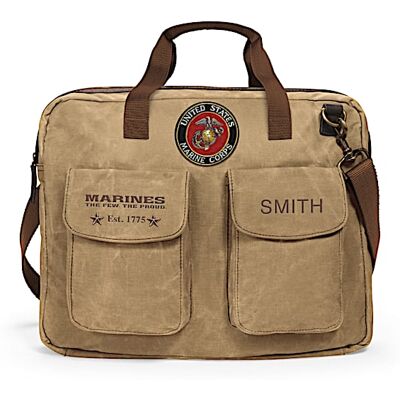 The Bradford Exchange USMC Personalized Canvas Messenger Tote Bag The Bradford Exchange USMC Personalized Canvas Messenger Tote Bag