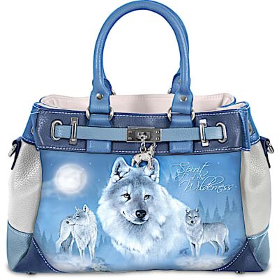 The Bradford Exchange Eddie LePage Wolf Art Women's Fashion Handbag The Bradford Exchange Eddie LePage Wolf Art Women's Fashion Handbag