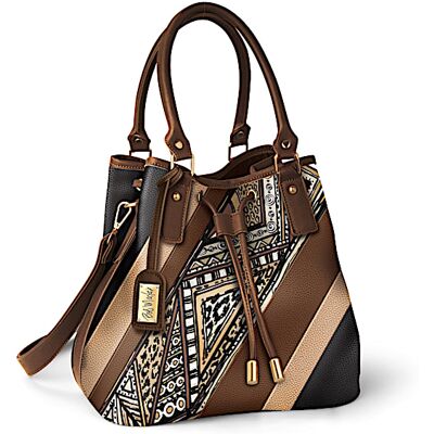 The Bradford Exchange Bob Mackie Palm Desert Bucket-Style Fashion Handbag The Bradford Exchange Bob Mackie Palm Desert Bucket-Style Fashion Handbag
