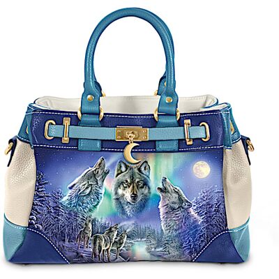 The Bradford Exchange Wolf Art Faux Leather Handbag By James Meger The Bradford Exchange Wolf Art Faux Leather Handbag By James Meger