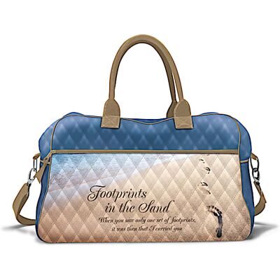 The Bradford Exchange Footprints In The Sand Quilted Weekender Bag The Bradford Exchange Footprints In The Sand Quilted Weekender Bag