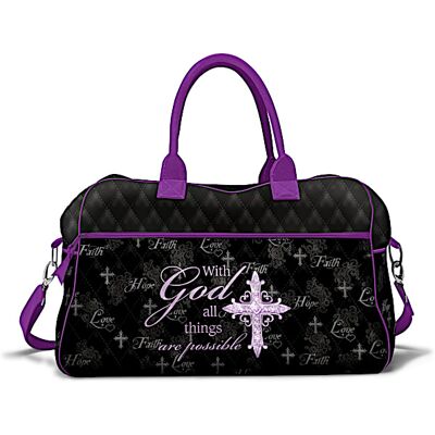 The Bradford Exchange With God All Things Are Possible Quilted Weekender Bag The Bradford Exchange With God All Things Are Possible Quilted Weekender Bag