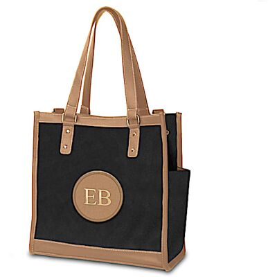 The Bradford Exchange All About Me Personalized Monogram Canvas Tote Bag The Bradford Exchange All About Me Personalized Monogram Canvas Tote Bag