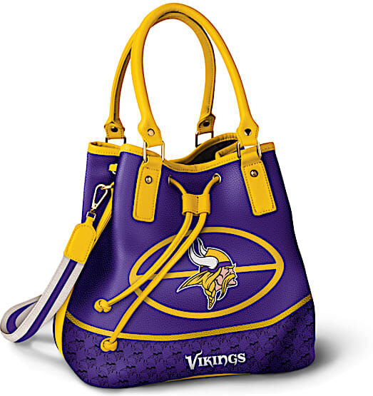 The Bradford Exchange Minnesota Vikings Women's NFL Bucket-Style Handbag