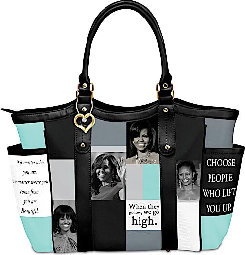 The Bradford Exchange Becoming You Michelle Obama Inspired Shoulder Tote Handbag