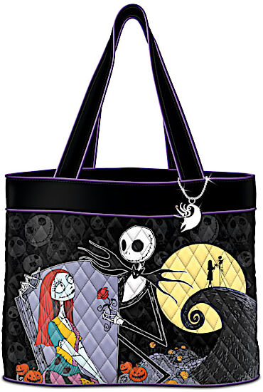 The Bradford Exchange The Nightmare Before Christmas Tote Bag With Zero Charm