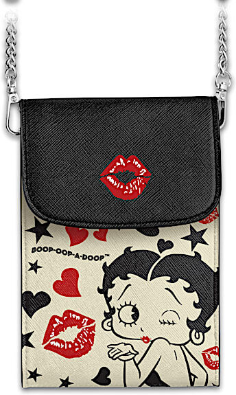 The Bradford Exchange Betty Boop Kisses Crossbody Cell Phone Bag