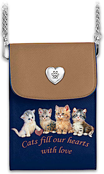 The Bradford Exchange Jrgen Scholz Charming Cats Crossbody Cell Phone Bag