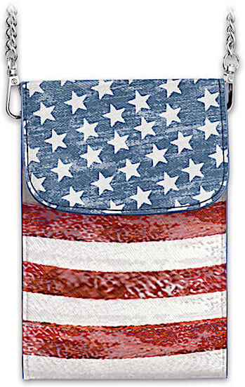 The Bradford Exchange Stars & Stripes Forever Patriotic Crossbody Cell Phone Bag