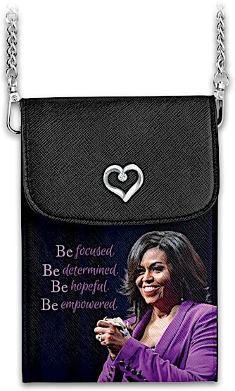 The Bradford Exchange Michelle Obama Be Empowered Crossbody Cell Phone Bag