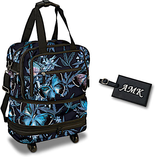 The Bradford Exchange On My Way Personalized Butterfly Print Rolling Travel Bag