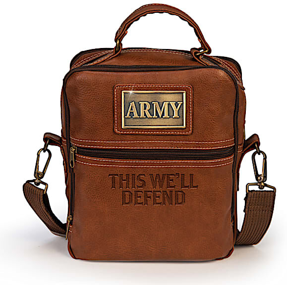 The Bradford Exchange U.S. Army Faux Leather Gear Organizer Bag With Metal Plaque